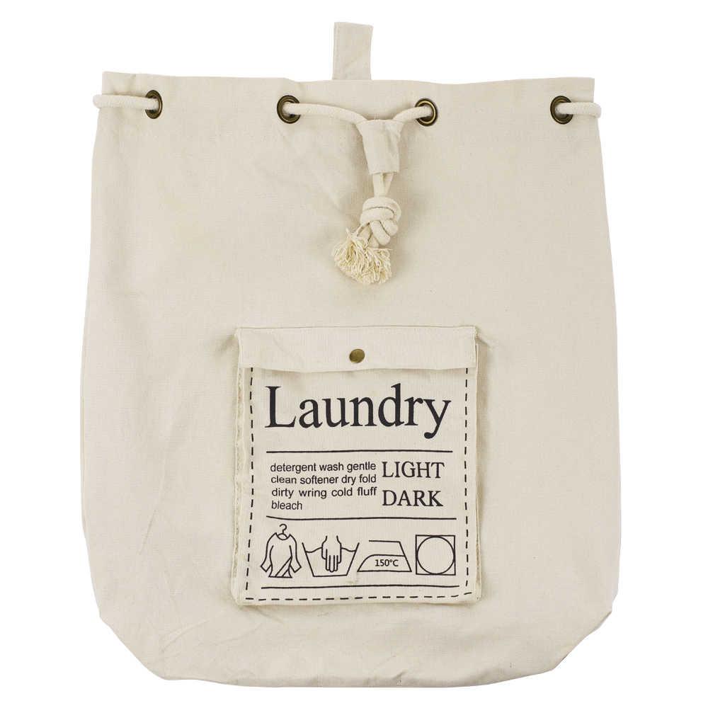 Storage Bags Large Drawstring Cotton Canvas Laundry Bag