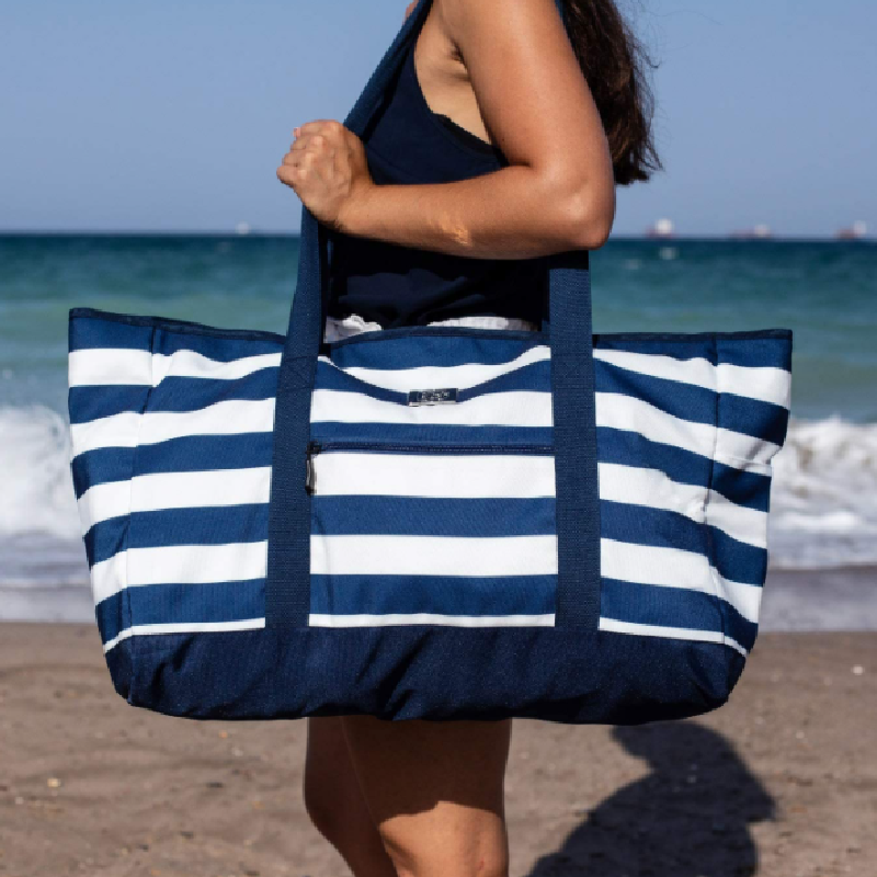 The beach bag tote is the perfect bag for trips to the beach or the park.